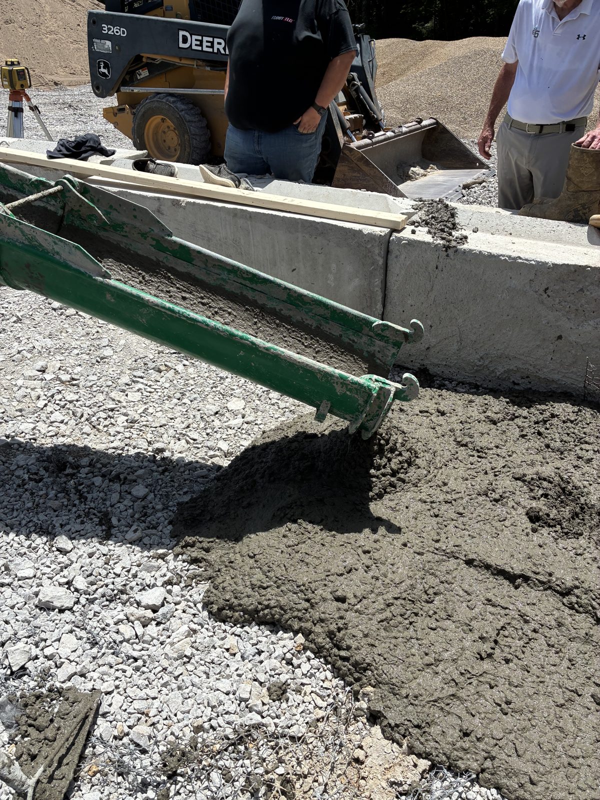 Kelley mixer pouring a footing